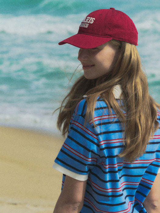 Tillidie Stripe collar t-shirt Blue