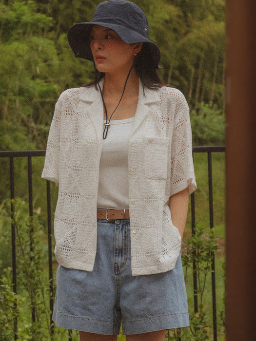 [TILLIDIE] Collar basic cotton shirt TISU02SH01_Ivory