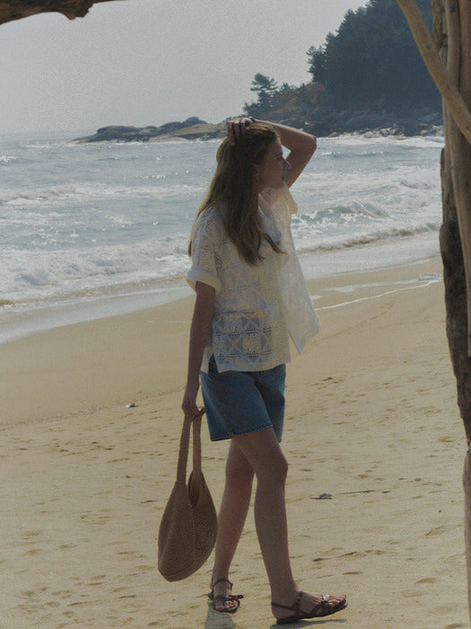 [TILLIDIE] Collar basic cotton shirt TISU02SH01_Ivory