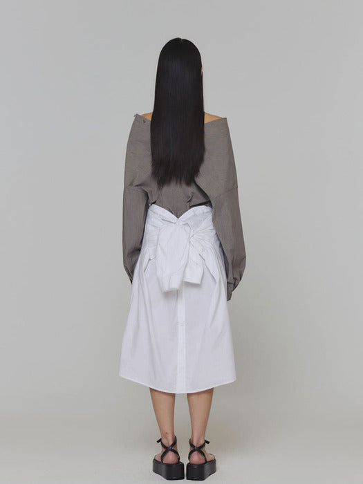 Amomento Cotton Shirts Dress - White