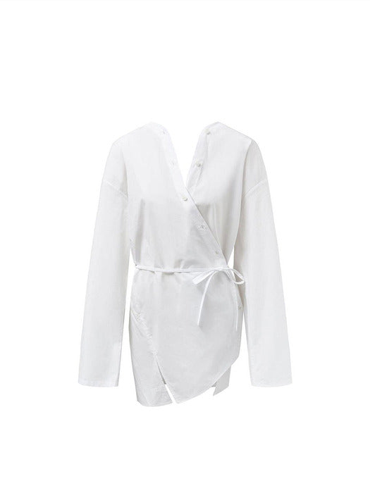 Amomento Cotton Shirts Dress - White