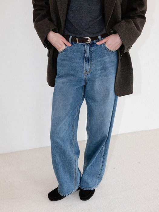 Loeuvre Back Diagonal lined Denim