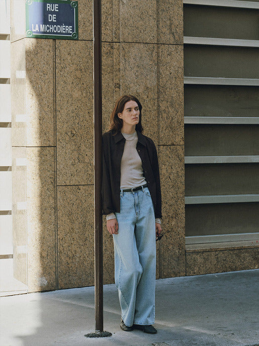 Loeuvre Back Diagonal lined Denim