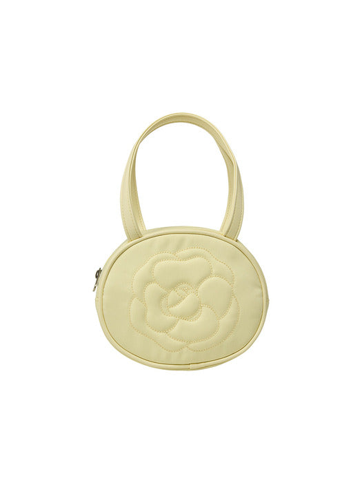 [emis] ROSE STITCH ROUND BAG-YELLOW