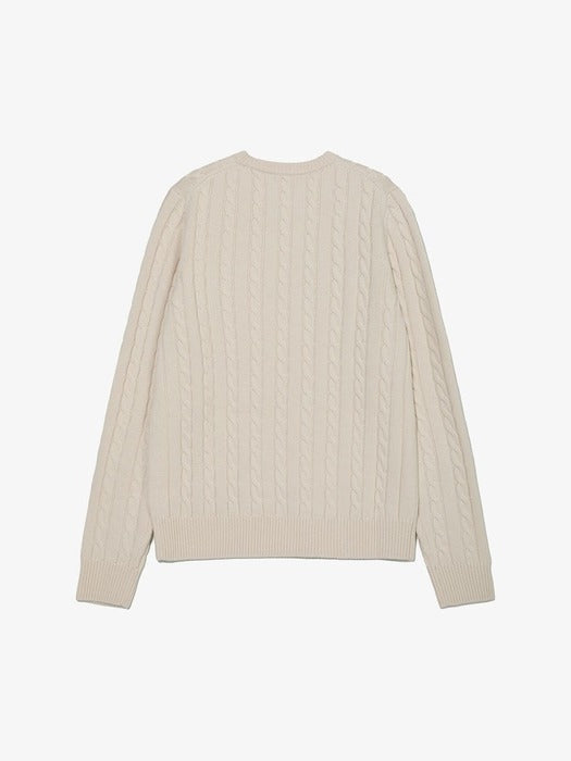 F+ CABLED KNITTED CREWNECK_FO252ST10X003_100