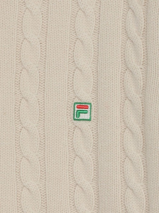 F+ CABLED KNITTED CREWNECK_FO252ST10X003_100