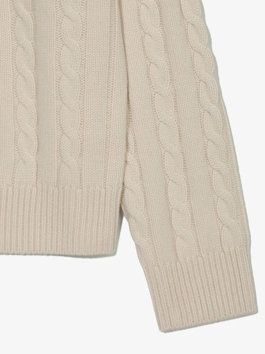 F+ CABLED KNITTED CREWNECK_FO252ST10X003_100