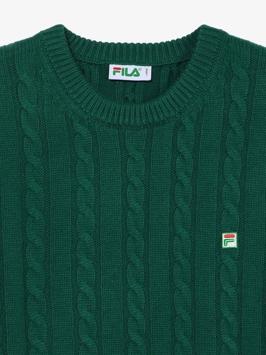 F+ CABLED KNITTED CREWNECK_FO252ST10X003_370