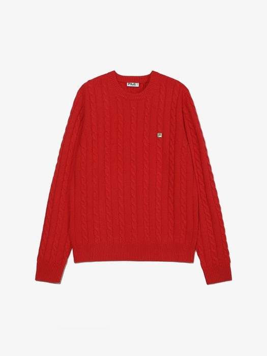 F+ CABLED KNITTED CREWNECK_FO252ST10X003_613