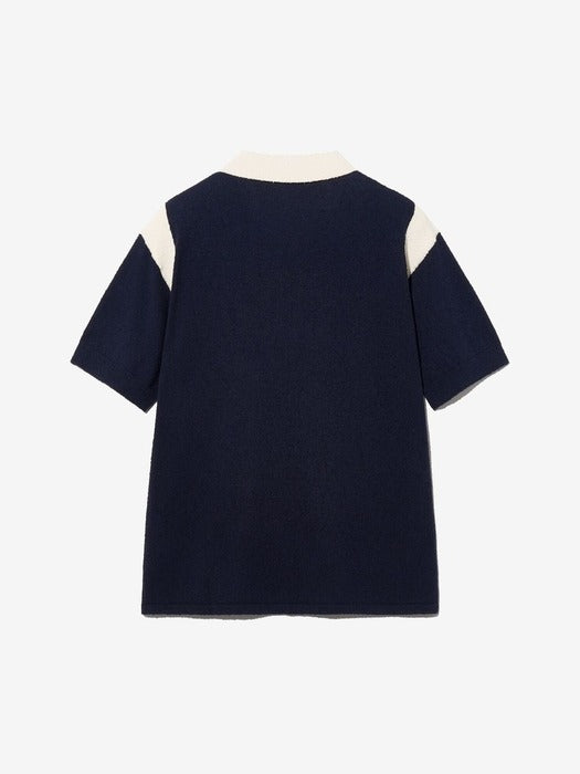 F+ COLOR BLOCK BOUCLE KNIT POLO_FO252TS10X003_473