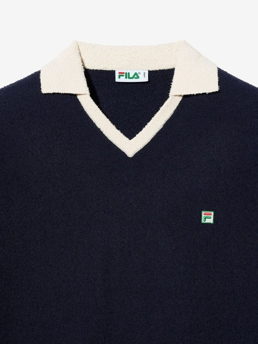 F+ COLOR BLOCK BOUCLE KNIT POLO_FO252TS10X003_473