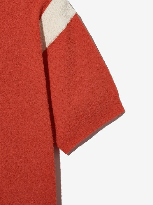 F+ COLOR BLOCK BOUCLE KNIT POLO_FO252TS10X003_613