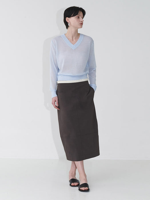Loeuvre Elastic Waistband Cocoon Skirt