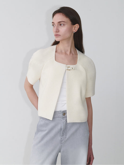 Loeuvre Short Sleeve Tweed Raglan Jacket