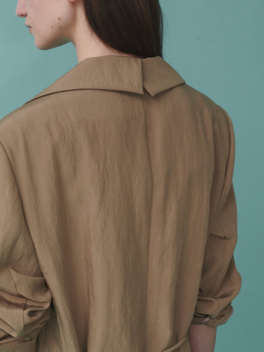 Loeuvre Belted Wide-collar Jacket