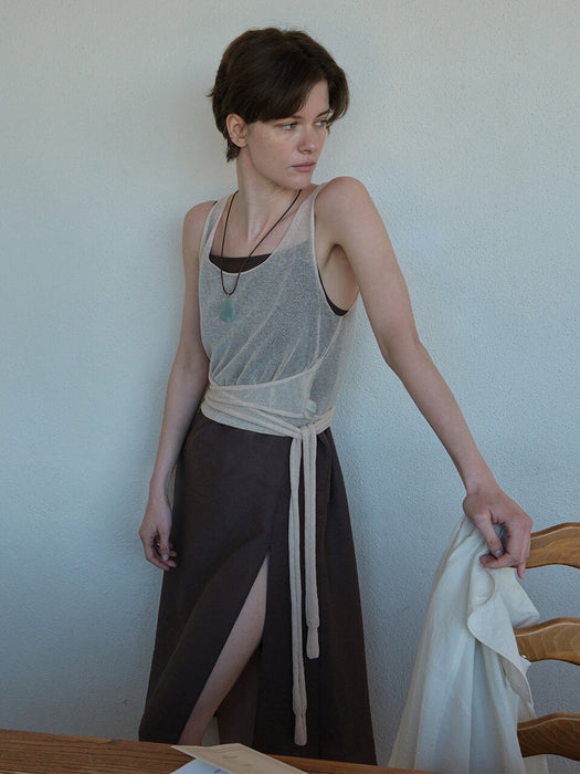 [loeuvre] Wrap Muffler Sleeveless Knit SK5MP239_2color