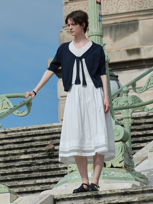 Loeuvre Tie Layered Cardigan Pullover