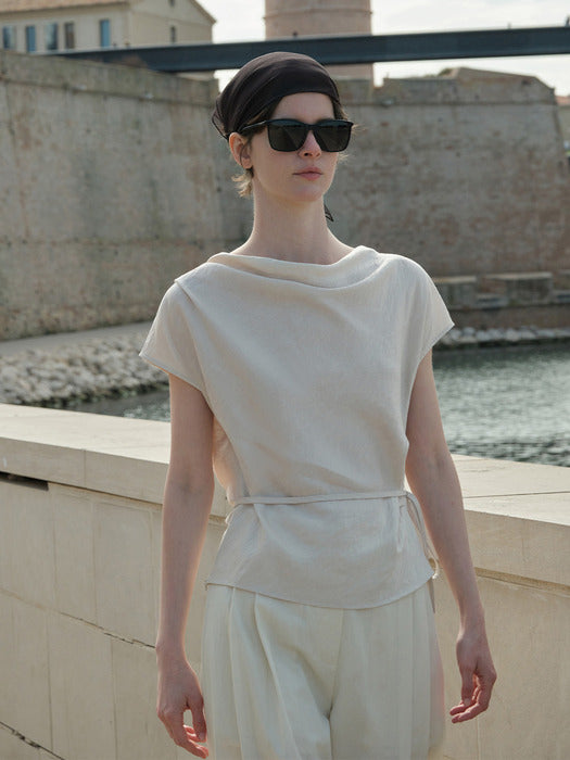 Loeuvre Cowl-neck String Blouse