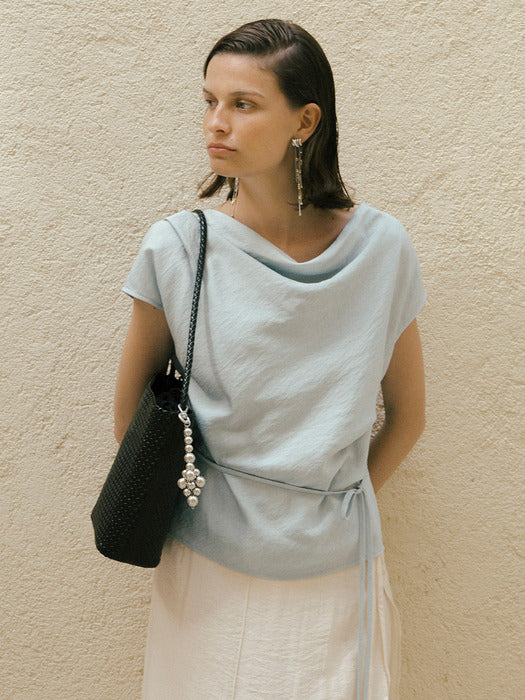 Loeuvre Cowl-neck String Blouse