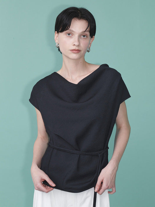 Loeuvre Cowl-neck String Blouse