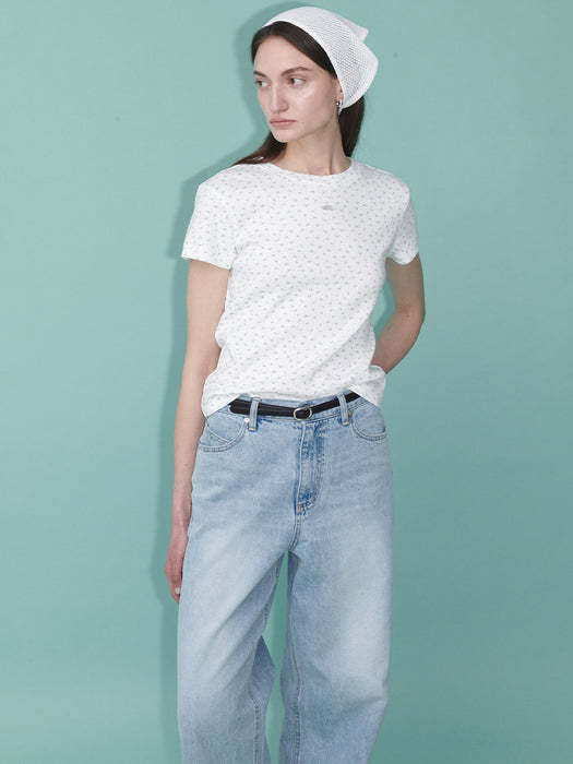 Loeuvre Basic Eyelet Floral T-shirt