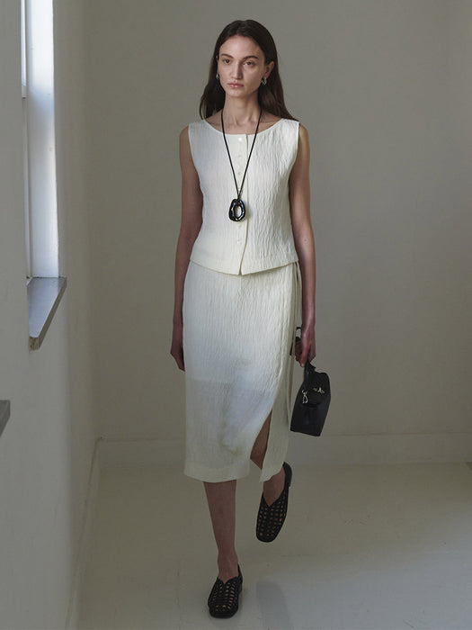 Loeuvre Crease H-line Midi Skirt