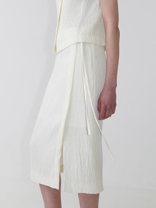 Loeuvre Crease H-line Midi Skirt