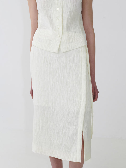 Loeuvre Crease H-line Midi Skirt