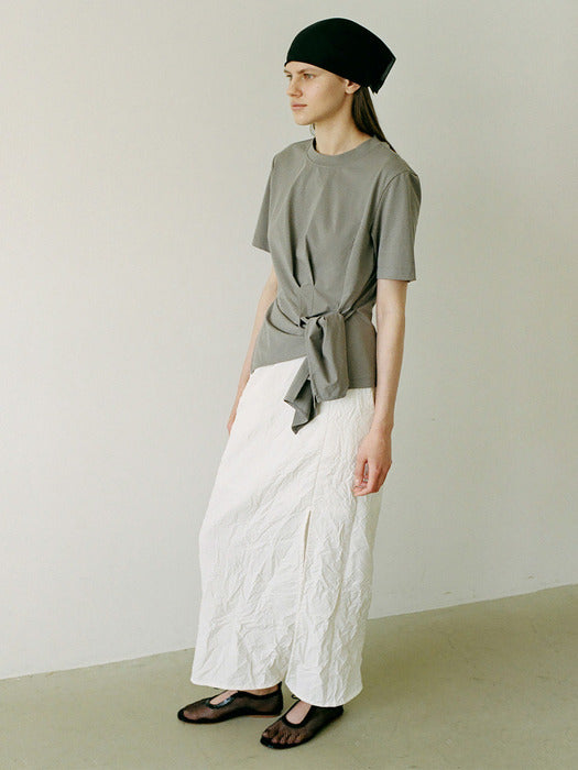 Loeuvre Asymmetric Hem Short Sleeved T-Shirt