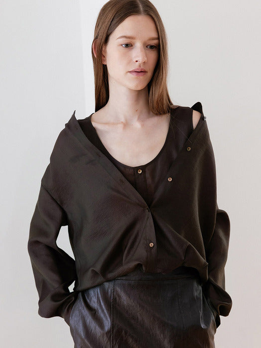 Loeuvre Sheer Layered Blouse