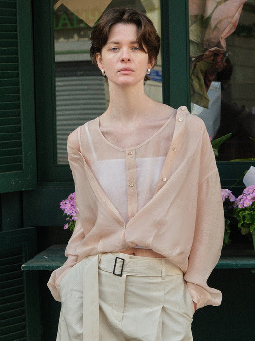 Loeuvre Sheer Layered Blouse