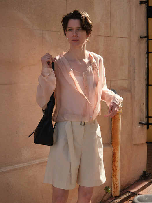 Loeuvre Sheer Layered Blouse