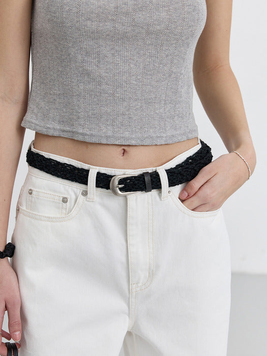 Dunst Handcrafted Weaving Crochet Belt Black