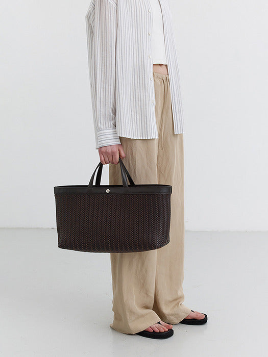 [dunst] HANDCRAFTED WEAVING TOTE BAG DEEP BROWN_UDBA5E215W3