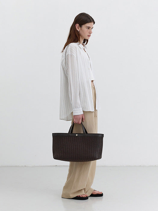 [dunst] HANDCRAFTED WEAVING TOTE BAG DEEP BROWN_UDBA5E215W3
