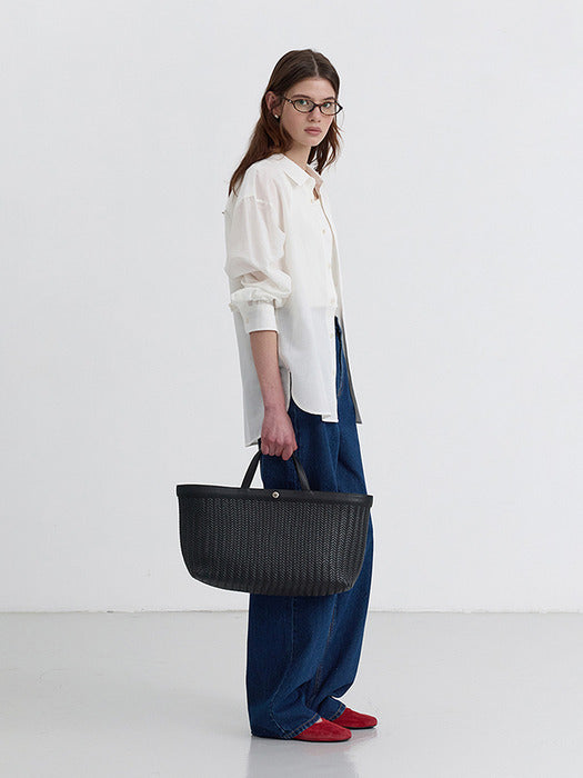 [dunst] HANDCRAFTED WEAVING TOTE BAG BLACK_UDBA5E215BK