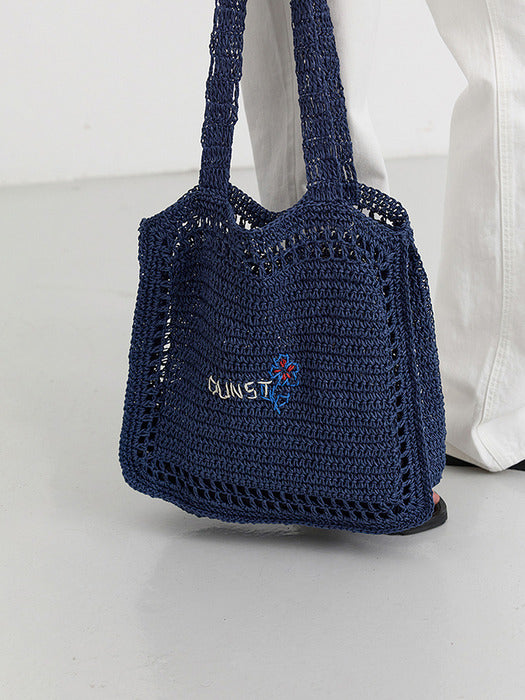 [dunst] HAND DRAWING BLOOM BAG NAVY_UDBA5E217N2