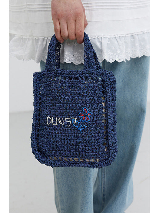 [dunst] HAND DRAWING BLOOM MINI BAG NAVY_UDBA5E216N2