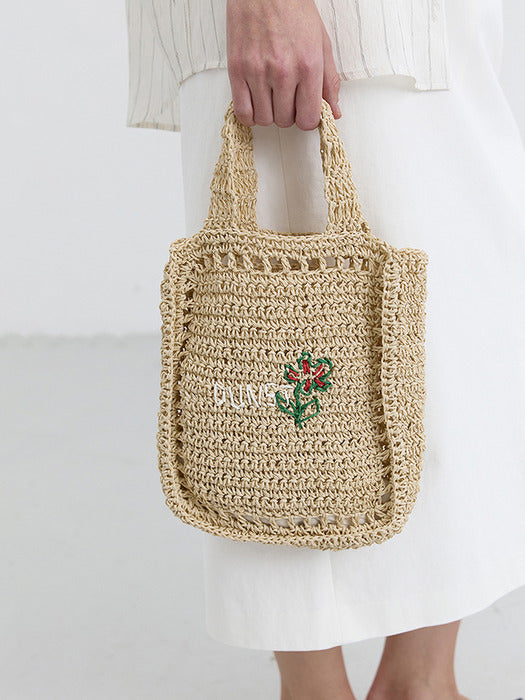 Dunst Hand Drawing Bloom Mini Bag Natural Cream