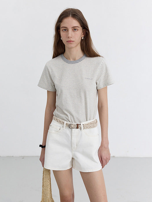 Dunst Mini Denim Shorts Ivory