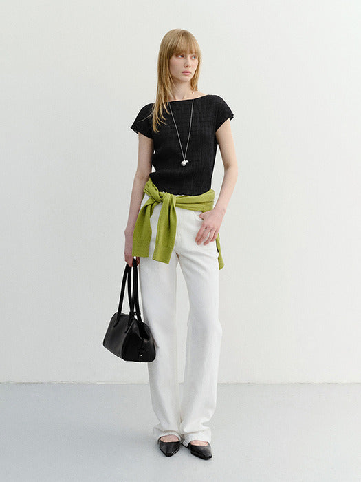 Dunst Relaxed Summer Denim Pants Off White