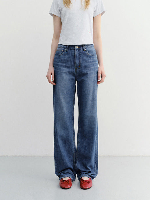 Dunst Relaxed Summer Denim Pants Classic Blue