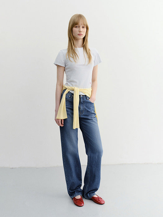 Dunst Relaxed Summer Denim Pants Classic Blue