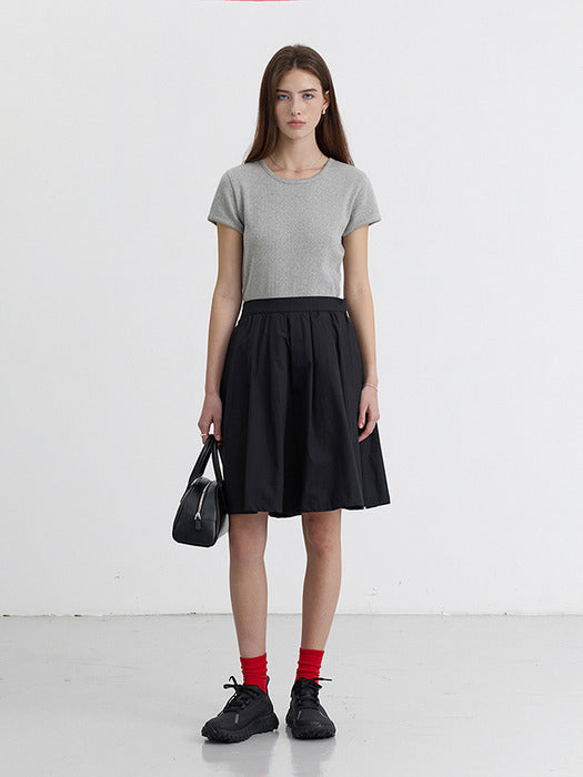 [dunst] MIDI FULL SKIRT BLACK_UDSK5B223BK