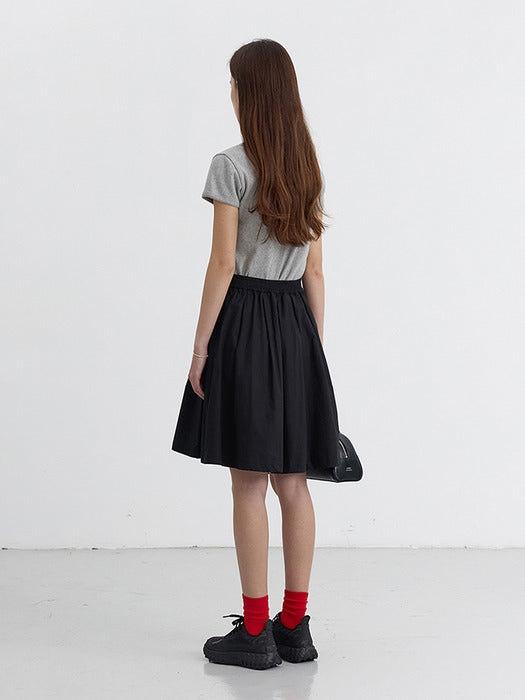 [dunst] MIDI FULL SKIRT BLACK_UDSK5B223BK