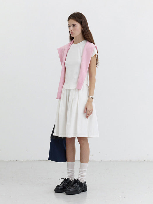 [dunst] MIDI FULL SKIRT IVORY_UDSK5B223IV