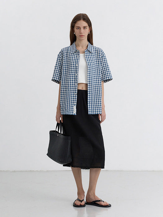 [dunst] A-LINE LONG SKIRT BLACK_UDSK5B226BK