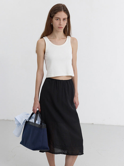 [dunst] A-LINE LONG SKIRT BLACK_UDSK5B226BK