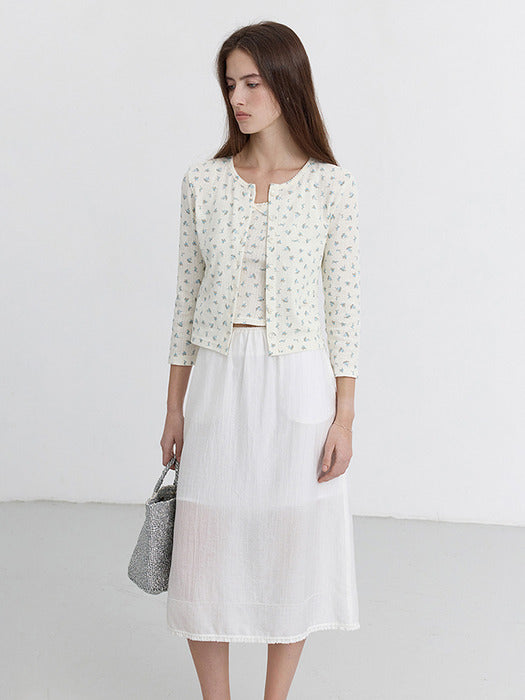 Dunst A-Line Long Skirt White