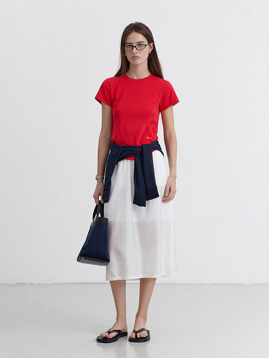 [dunst] A-LINE LONG SKIRT WHITE_UDSK5B226WT